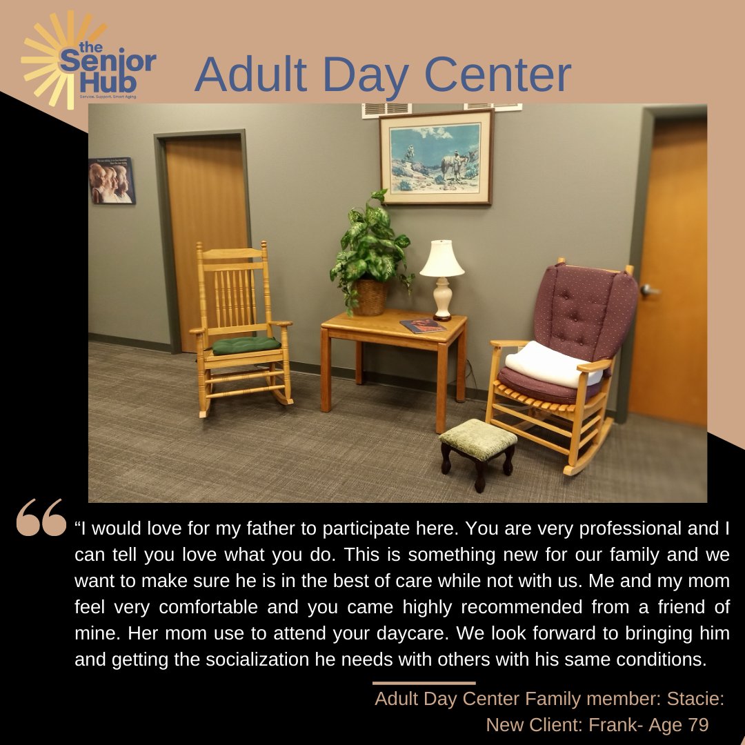 Clients and families are sharing excited about the re-opening of our Adult Day Services Center. We are helping families throughout our community! #caregivers #social #healthyliving #adultdaycenter #community