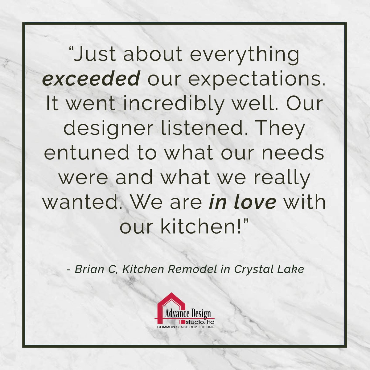 advance_design's tweet photo. Thank you for your review, Brian! We hope you enjoy your beautiful new kitchen for many years to come😊

#happyclients #reviewsmatter #customerservice #advancedesignstudio https://t.co/dXmuTcv0Yh
