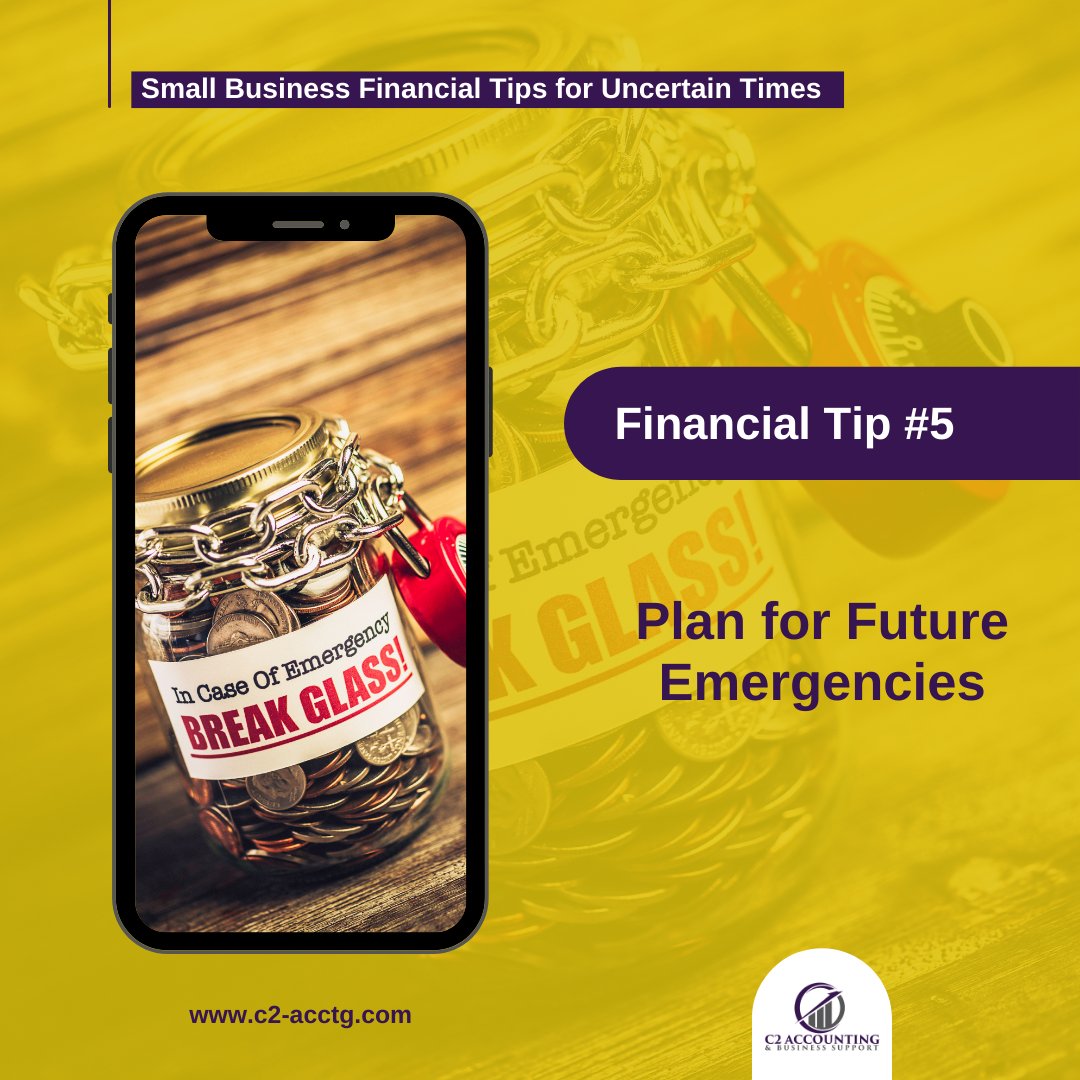 Saving for emergencies is not a new tip, but one worth repeating.

Small business CEOs must take control of their business finances, and that includes planning for the future.

#businesslife
#accountinglife
#accountingfirm
#financialaccounting
#buildingyourtribe
#future
#money