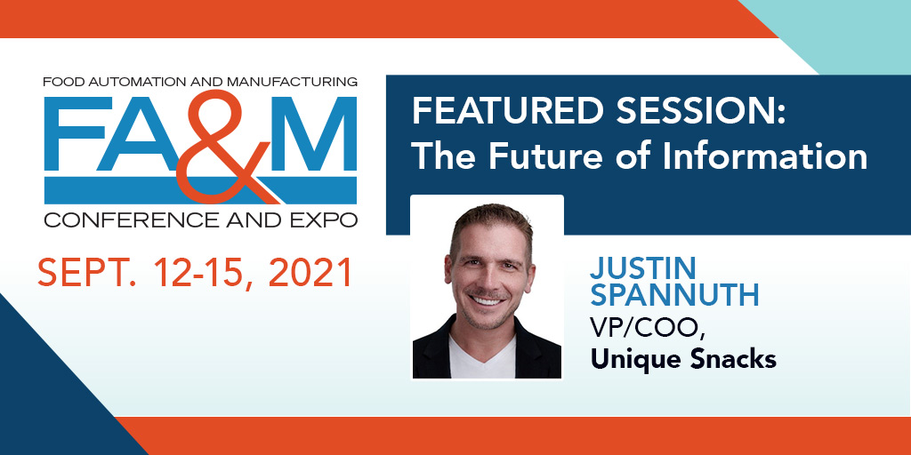 BeverageInd's tweet photo. As food &amp; beverage processors collect more and better information, using it opens up new ways of doing business. At #FAMConf, Justin Spannuth of @UniqueSnacksUSA will explore how tech such as blockchain is transforming the industry.

VIEW THE AGENDA: https://t.co/uvIJ5rBfzz https://t.co/mbUXtC9tiI