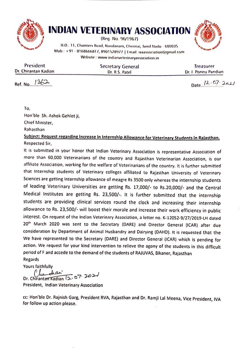 Neha meena (@nehamee76787237) on Twitter photo #Increase_Vet_Stipend
<a href="/icarindia/">Indian Council of Agricultural Research.</a> <a href="/Dept_of_AHD/">Dept of Animal Husbandry & Dairying, Min of FAH&D</a> <a href="/atul1chaturvedi/">atul chaturvedi</a> <a href="/PRupala/">Parshottam Rupala</a> <a href="/drsanjeevbalyan/">Dr. Sanjeev Balyan</a> <a href="/narendramodi/">Narendra Modi</a> <a href="/ashokgehlot51/">Ashok Gehlot</a> <a href="/AHDRajasthan/">Department Of Animal Husbandry, Govt Of Rajasthan</a> <a href="/KatariaLalchand/">Lalchand Kataria</a> <a href="/drarushimalik/">Dr.Arushi Malik IAS</a>
<a href="/presidentVCI/">Dr. Umesh C Sharma</a> <a href="/myogiadityanath/">Yogi Adityanath</a> <a href="/drarushimalik/">Dr.Arushi Malik IAS</a> <a href="/RahulGandhi/">Rahul Gandhi</a> <a href="/DrArchanaINC/">Dr. Archana Sharma</a> <a href="/AjayVishnoiBJP/">Ajay Vishnoi</a> #Increase_Vet_Stipend
<a href="/icarindia/">Indian Council of Agricultural Research.</a> <a href="/Dept_of_AHD/">Dept of Animal Husbandry & Dairying, Min of FAH&D</a> <a href="/atul1chaturvedi/">atul chaturvedi</a> <a href="/PRupala/">Parshottam Rupala</a> <a href="/drsanjeevbalyan/">Dr. Sanjeev Balyan</a> <a href="/narendramodi/">Narendra Modi</a> <a href="/ashokgehlot51/">Ashok Gehlot</a> <a href="/AHDRajasthan/">Department Of Animal Husbandry, Govt Of Rajasthan</a> <a href="/KatariaLalchand/">Lalchand Kataria</a> <a href="/drarushimalik/">Dr.Arushi Malik IAS</a>
<a href="/presidentVCI/">Dr. Umesh C Sharma</a> <a href="/myogiadityanath/">Yogi Adityanath</a> <a href="/drarushimalik/">Dr.Arushi Malik IAS</a> <a href="/RahulGandhi/">Rahul Gandhi</a> <a href="/DrArchanaINC/">Dr. Archana Sharma</a> <a href="/AjayVishnoiBJP/">Ajay Vishnoi</a>
