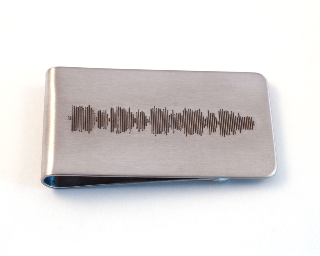 You supply the sound wave image, we do everything else.  This steel money clip is a classy gift for the man in your life.
.
.
hopeofmyheart.com
#soundwaves #soundwavejewelry #moneyclip #giftforhim