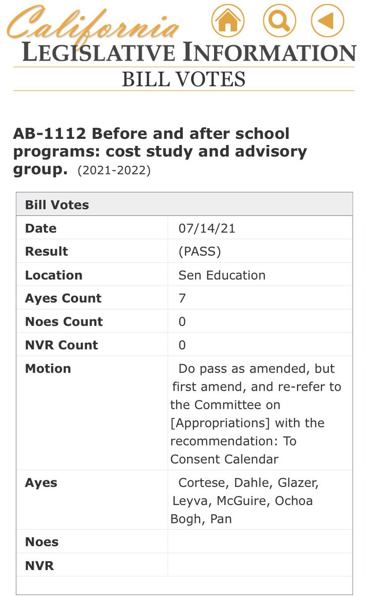 🎉Celebrating CA’s Senate Education Committees actions today! Their ✅ votes for #AB1112 (<a href="/AsmCarrillo/">Wendy Carrillo</a>) will support sustainability of CA’s ROAR BACK &amp; #ExpandedLearning programs across the state! 

#CaAfterschoolWorks #CAcomeback #education #edutwitter #econtwitter <a href="/CAgovernor/">Governor Gavin Newsom</a>