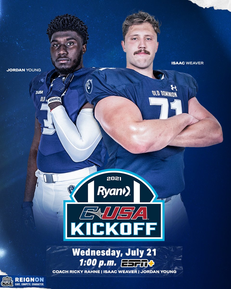 ODU Football (@odufootball) on Twitter photo Catch up with <a href="/RickyRahne/">Ricky Rahne</a> , <a href="/Isaacweav/">Isaac Weaver</a> & <a href="/AJY_03/">Jordan Young</a> to talk all things Monarch Football starting today at 1 PM ET on ESPN+ββ¬οΈ
π bit.ly/3iweRAG
#ReignOn π¦ Catch up with <a href="/RickyRahne/">Ricky Rahne</a> , <a href="/Isaacweav/">Isaac Weaver</a> & <a href="/AJY_03/">Jordan Young</a> to talk all things Monarch Football starting today at 1 PM ET on ESPN+ββ¬οΈ
π bit.ly/3iweRAG
#ReignOn π¦