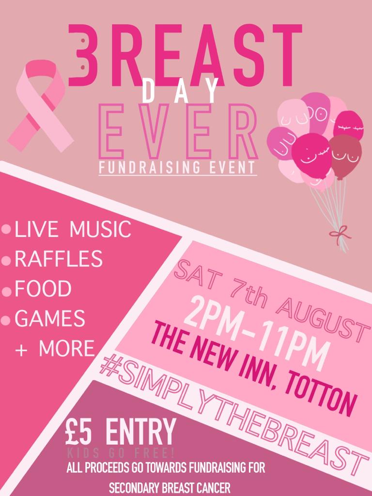 🗓 What are you doing on the 7th August? If you're in the Totton area in Hampshire why not pop into Kayleigh and co's fundraising day for Secondary1st??? 💜💜💜 PS If you are not in the area but would like to support the event click here 🙏 uk.gofundme.com/f/breast-day-e…...