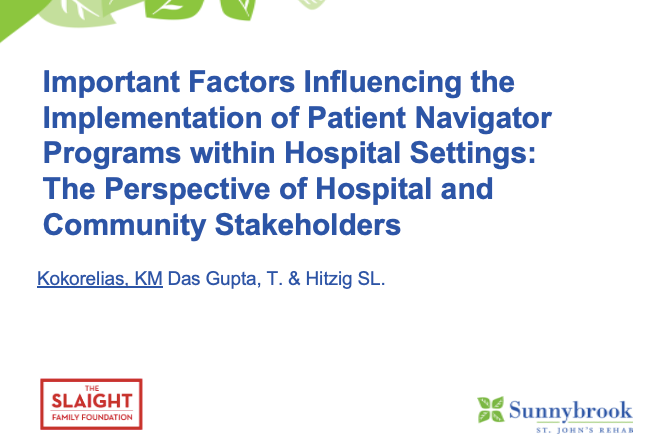 Looking forward to presenting our work today on #patientnavigation at @Sunnybrook Student Research Day, funded by @slaightfamily. @HitzigSander @traceydasgupta1