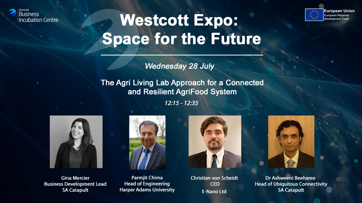 Panel Session: The Agri Living Lab Approach for a Connected and Resilient AgriFood System. Join us to explore how the new Agri Living Lab can provide expertise and real-world trial environments to support innovation across the supply chain: westcottexpo.co.uk