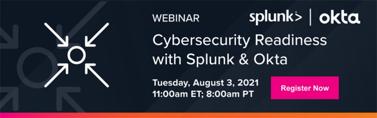 Join us August 3rd for a free webinar featuring <a href="/Splunk/">Splunk</a> and <a href="/Okta/">Okta</a>. We're talking about how these solutions work together to provide a powerful security strategy. #Cybersecurity hubs.la/H0Sw4tY0