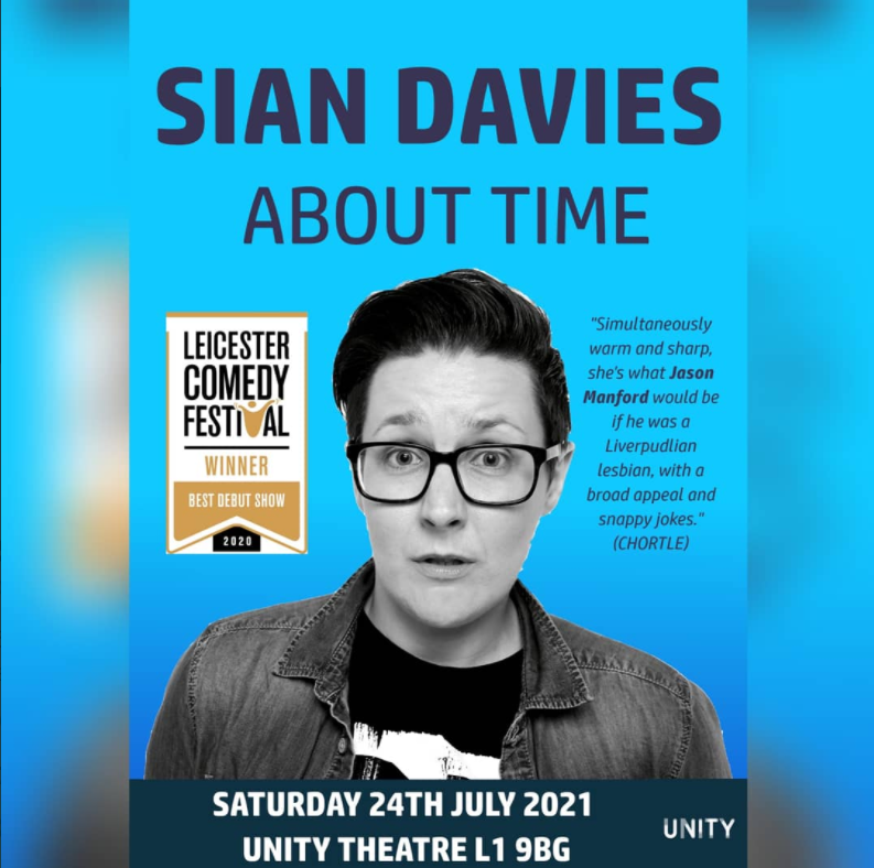 HomotopiaFest's tweet photo. "What Jason Manford would be if he was a Liverpudlian lesbian, with a broad appeal and snappy jokes” ~ Chortle
Join Sian Davies at @unitytheatre on Saturday for 'About Time', winner of Best Debut Show at Leicester Comedy Fest 2020.
Deets: https://t.co/raDun3EDfG
#QueerSummer https://t.co/PMR4q79Auy
