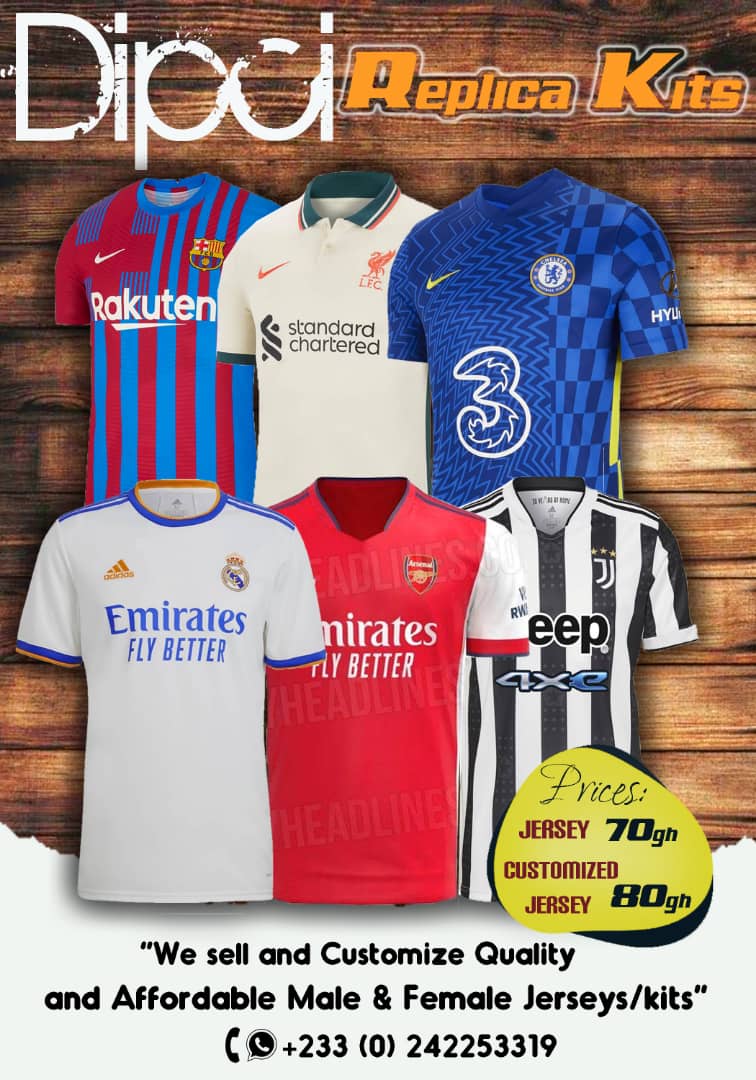 Kwame_Bizzy's tweet photo. Get in touch for your #ReplicaJerseys.

PS: Don't buy yours at ¢100. We've got the same quality at a cheaper price.

Kindly #Retweet

Akufo-Addo
#AmeyawIs40
Sarkodie
Donda
Giannis
Kwaku Frimpong
Manchester United https://t.co/y7X2rDzuCs