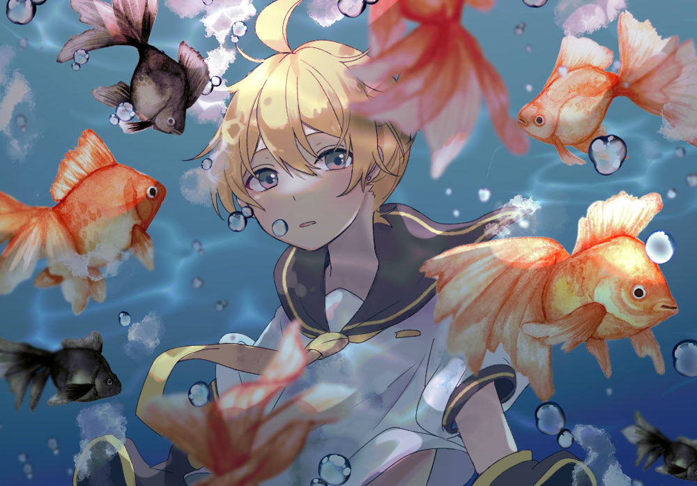 鏡音レン 「素材ブラシで遊びました✍️ 」|さざなみのイラスト