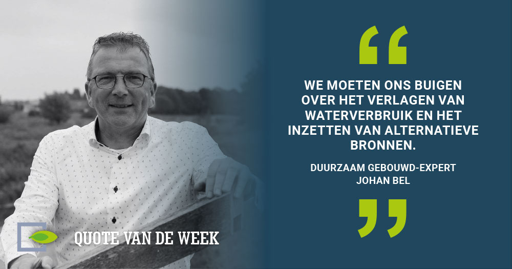 "We moeten ons buigen over het verlagen van waterverbruik en het inzetten van alternatieve bronnen", zo refereert Duurzaam Gebouwd-expert Johan Bel naar de watertransitie. Benieuwd hoe die eruitziet? Je leest het via: bit.ly/36I8rZt, bit.ly/3kuABPN