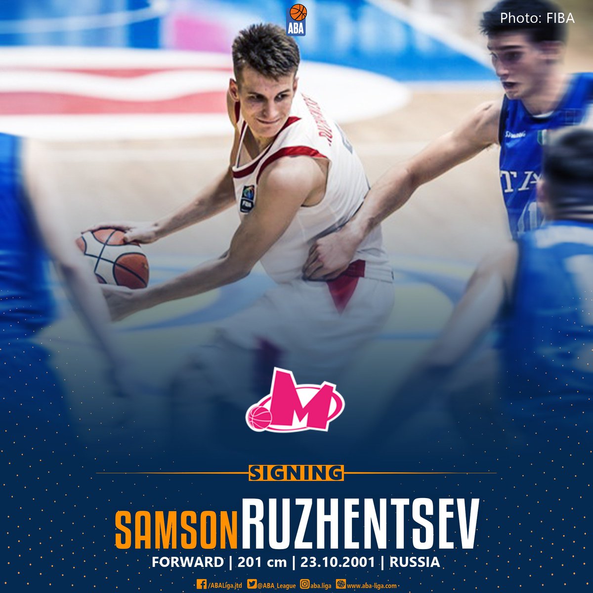 OFFICIAL: <a href="/KKMegaBasket/">KK Mega</a> sign contract with Russian forward <a href="/thesame_sam27/">Samson Ruzhentsev</a>. 📄

Welcome to #ABALiga! 🤗

Read more at: aba.tips/1r