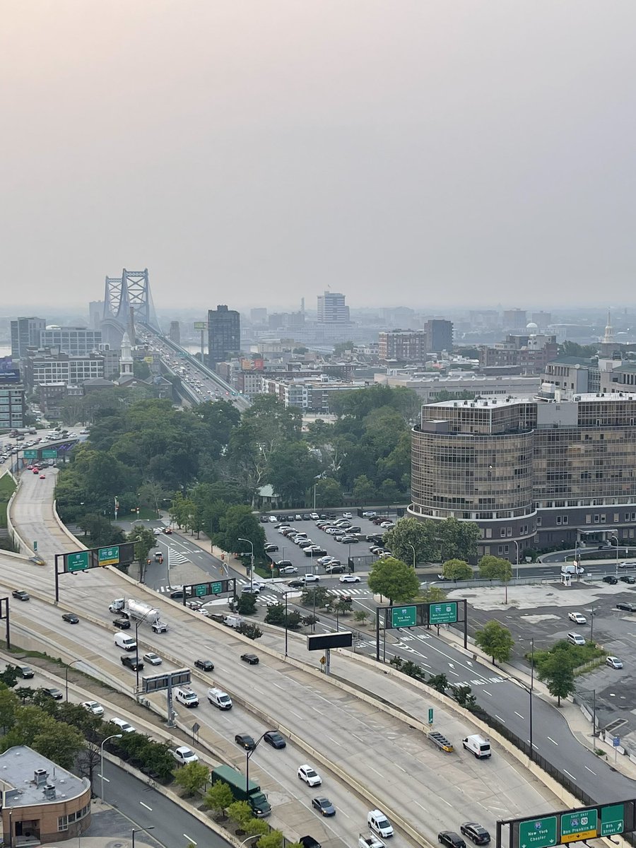IammrAnthony's tweet photo. It’s a smoky sunrise @FOX29philly #fox29 https://t.co/ZbrFf0Dodj