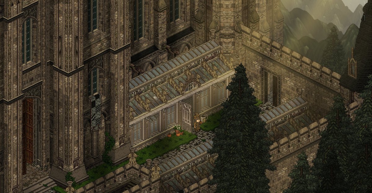 Tijdverdrijvert's tweet image. some artwork. my version of the Greenhouses of Hogwarts.
