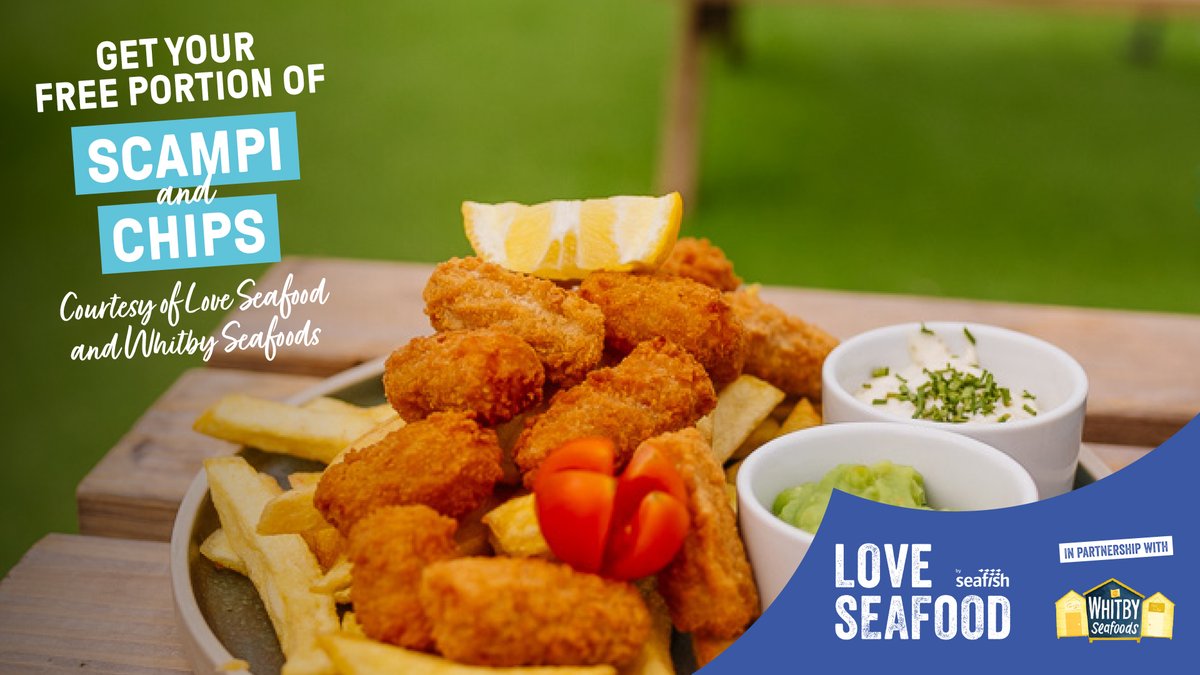 We're so excited to be partnering with @loveseafooduk to give away 50 FREE portions of our mouth-watering scampi & chips at Fisherman's Bay in Whitley Bay😍 Be quick, once they're gone they're gone! 12pm exactly! #LoveSeafood #FreeFood #Scampi