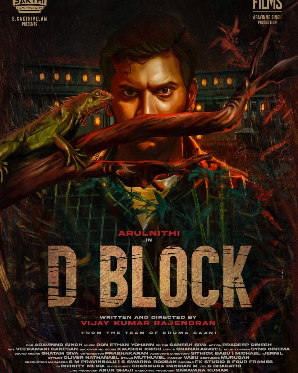 CinemaPerison's tweet photo. Happy Birthday @Arulnithi #Arulnithi15FirstLook | #Arulnithi15 | #DBlockFirstLook | #DBlock 

@SakthiFilmFctry  | @VijayKRajendran | @arulnithitamil https://t.co/p6otLjWPHP