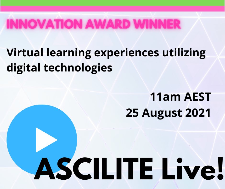 ascilite's tweet photo. Our 2020 Innovation Award Winners demonstrate their science and health virtual learning experiences, 25 August 11am AEST. Details at https://t.co/3zhVw6XdYl   #STEM #innovation #scienceeducation #miscroscopy https://t.co/cHaLrHvgEc