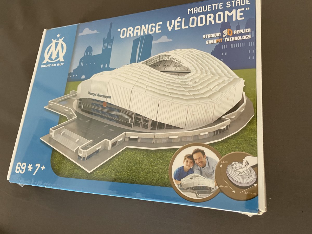 MEGABLEU OM Maquette Stade 3D - Orange Vélodrome version Led pas