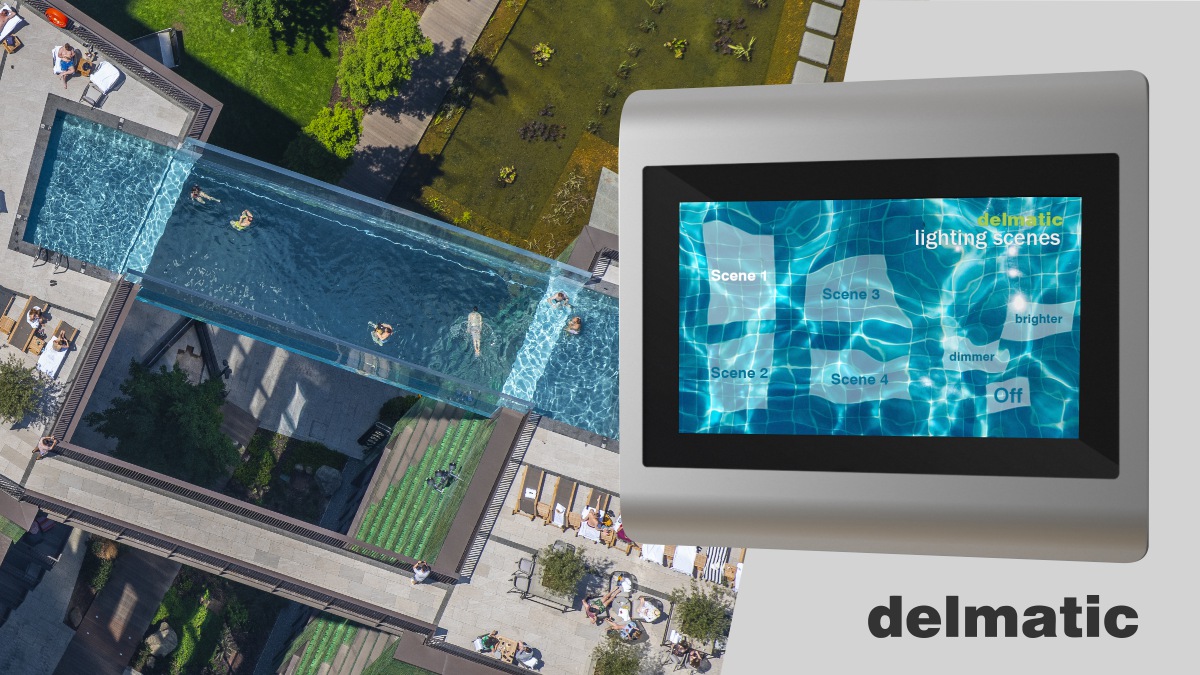 Delmatic's tweet photo. Delmatic's bespoke Touchpanels add a splash of style to world-first #SkyPool at Embassy Gardens. Our #touchpanels and custom pool-themed graphics deliver powerful, intuitive scene-setting control. More on our touchpanels https://t.co/TUtEIbY6Da or Sky Pool https://t.co/cY60DqEJaY https://t.co/znblQfwf3u