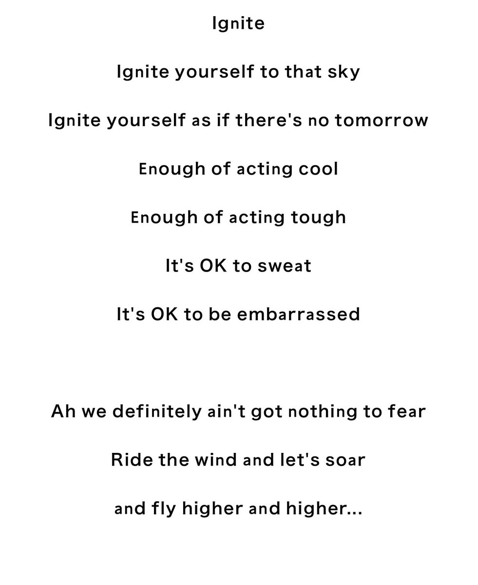 みっちー Mitchie 燃えよ Ignite の英訳も 新曲かな 因みに Ignite は 燃やす の他に 火を起こす 付けるという意味があります 一気に激しく燃え上がるものに火をつけるニュアンスかな 比喩的に 感情等を刺激して 火をつける 意味でも使われ