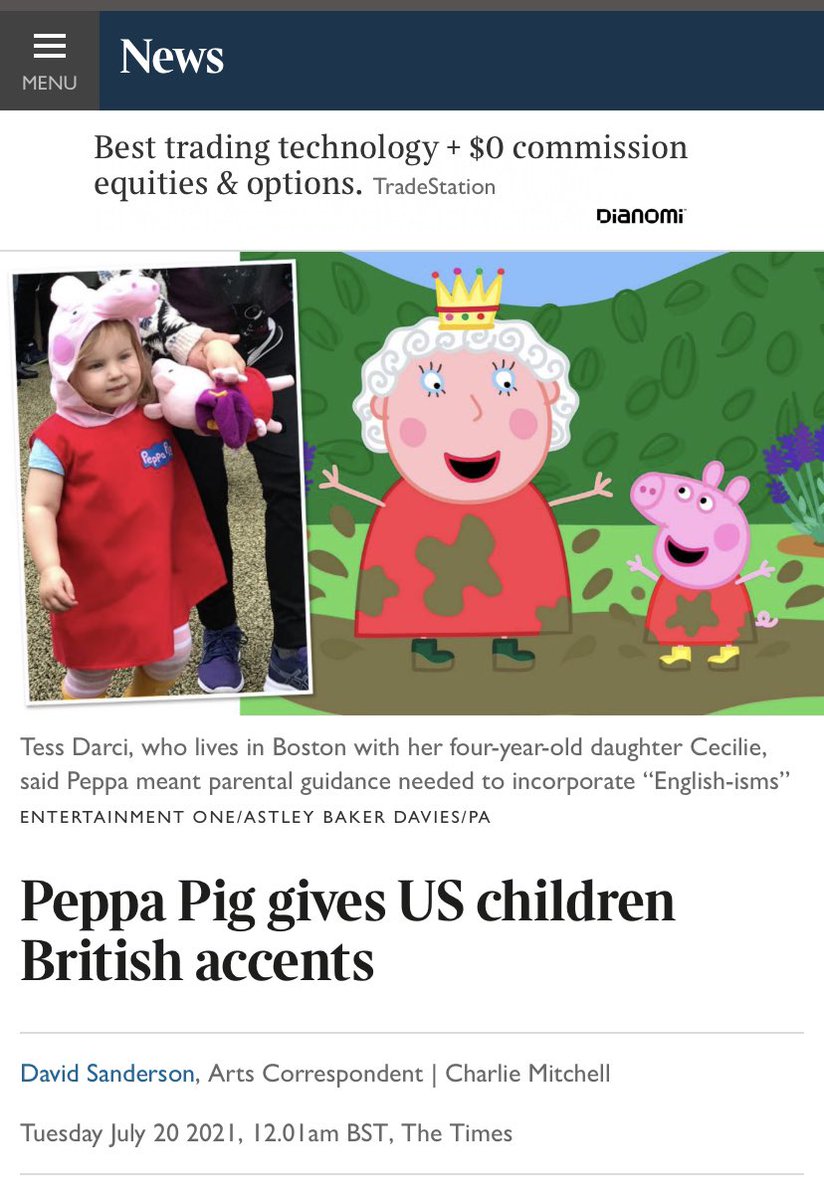 tessdarci's tweet photo. @thetimes we thank @peppapig for teaching Cecilie about English culture and her love for the Queen at just 4-years old!! @RoyalFamily @KensingtonRoyal @dmcstimes #PeppaEffect #BritishCulture 🇬🇧🇬🇧🇬🇧 https://t.co/IrsfA8ZAZT