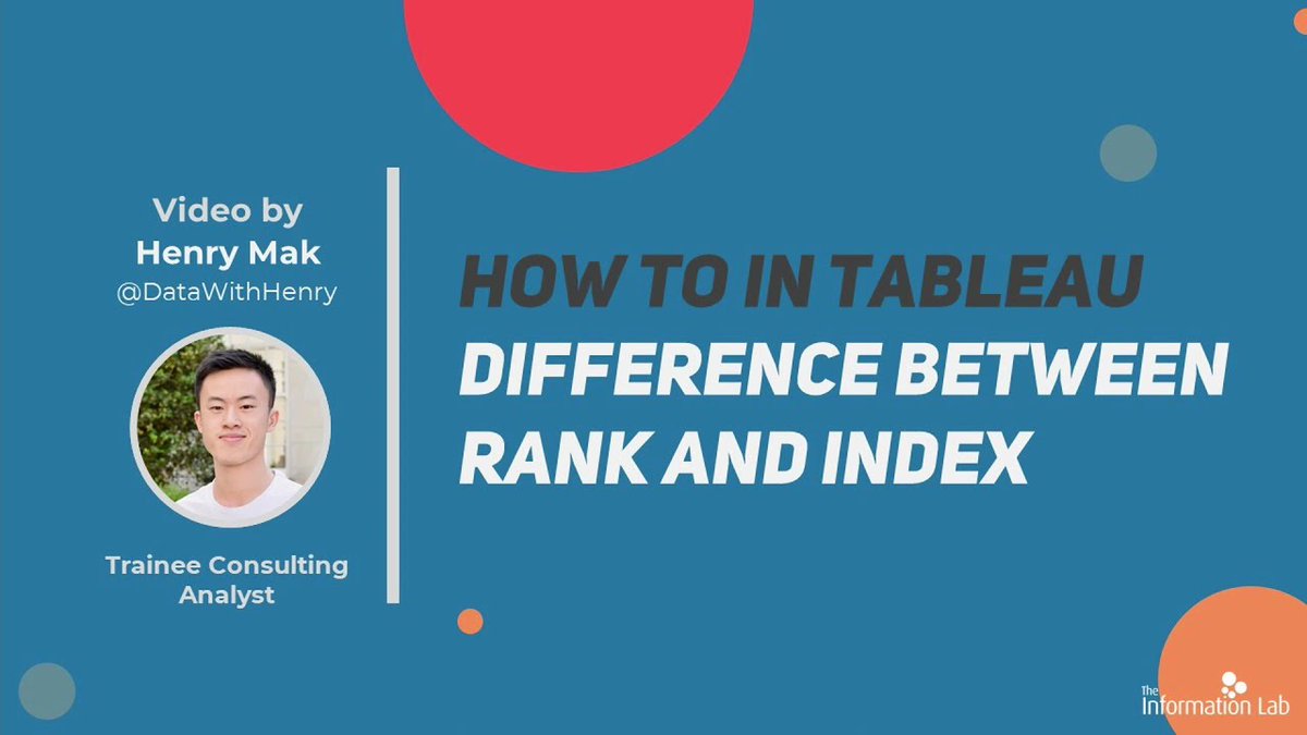 🚨Starting now🚨 
Index vs Rank in #Tableau: <a href="/DataWithHenry/">Henry Mak</a> has the answers in this 5-min video!
til.bi/3BtnsMS