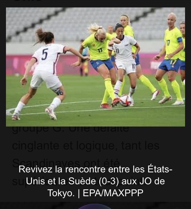 Première sensation aux JO Tokyo! L’équipe 🇸🇪de foot écrase les 🇺🇸 3-0. Belle entrée en matière. Bravo les filles #HejaSverige 👏👏👏