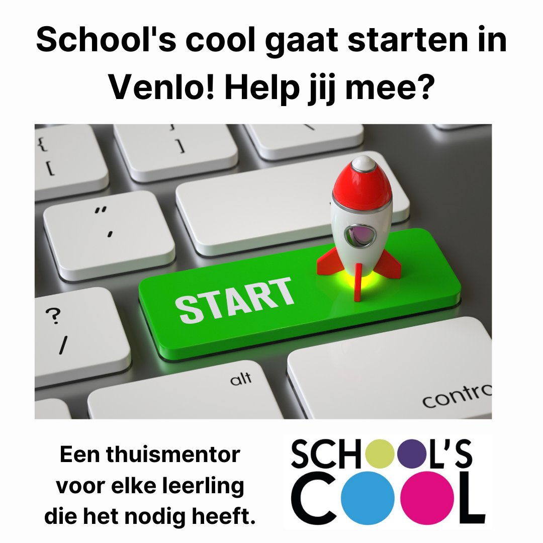 Wil jij helpen om onze nieuwste vestiging in Venlo een vliegende start te geven? 
Neem contact met ons op via contact@schoolscool.nl 
of bel Marian Konijn op 06-51829992.