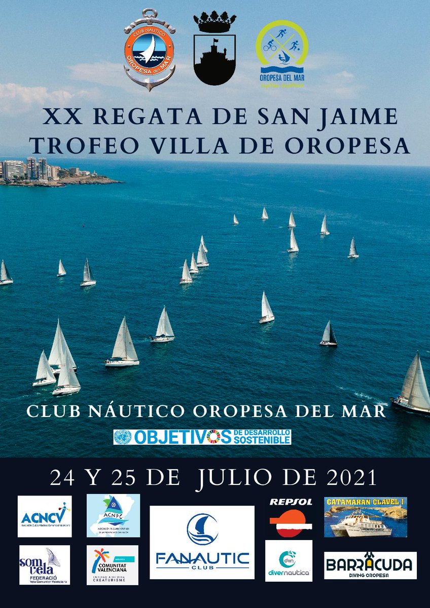 📣 A tan solo 3 días de la primera prueba de la XX Regata San Jaime en aguas de Oropesa, os recordamos que tenéis hasta mañana 22 de julio a las 20h para inscribiros.

 Os dejamos el enlace a toda la información necesaria, aquí 👉🏼 cutt.ly/gm2K67M