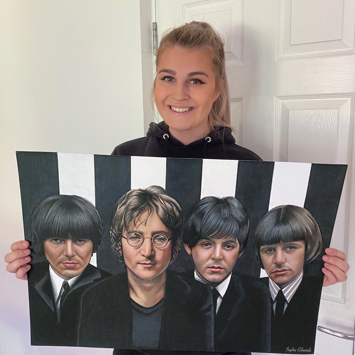 creative_a_r_t's tweet image. Drawing I did of The Beatles. Please share ✏️ #TheBeatles