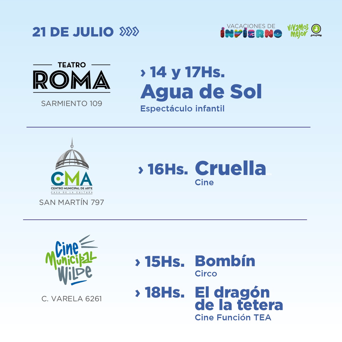 gestion_a's tweet photo. 🌈 En vacaciones de invierno el Municipio de Avellaneda te ofrece una amplia agenda de actividades para divertirte en familia. 

Mirá el cronograma de cada sede en nuestra web 👉 https://t.co/PHjylu0J8H https://t.co/8Ault6iPor