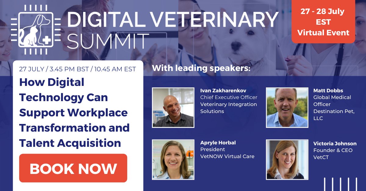 VetCT's tweet photo. #ICYMI
We are proud to sponsor the upcoming #DigitalVeterinarySummit, joining a great line-up of sessions & speakers!
Register for tickets via the link below👇
🔗 https://t.co/Ek54R87JW2
#vetct #veterinary #digitalvet #vetmed #vetpractice #veterinarian https://t.co/fl7LFS3E9t