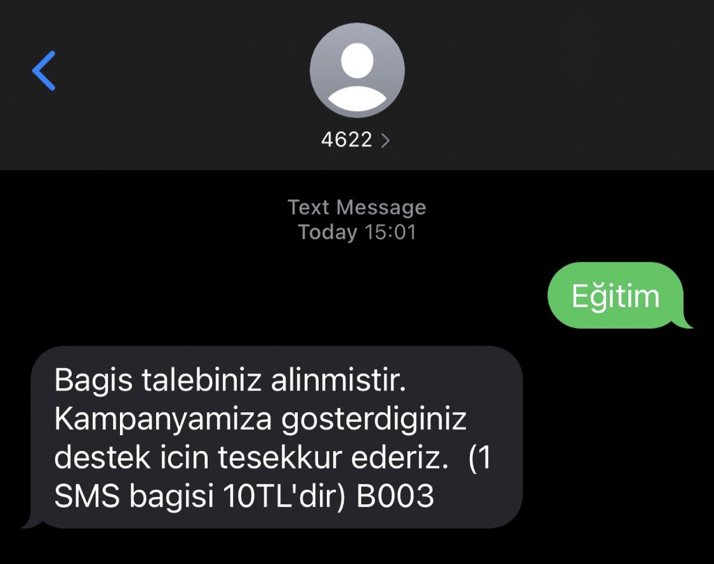 Bugünlerde Çağdaş Yaşamı Destekleme Derneği'nin "Anadolu'da bir kızım var" adlı bir kampanyası var. "EGITIM" yazıp 4622'ye göndererek 10 TL bağışlanıyor. Sizi bağış yapmaya davet ediyorum. Ayrıca bu metni kopyalayıp kendi sayfanızda da paylaşır mısınız?