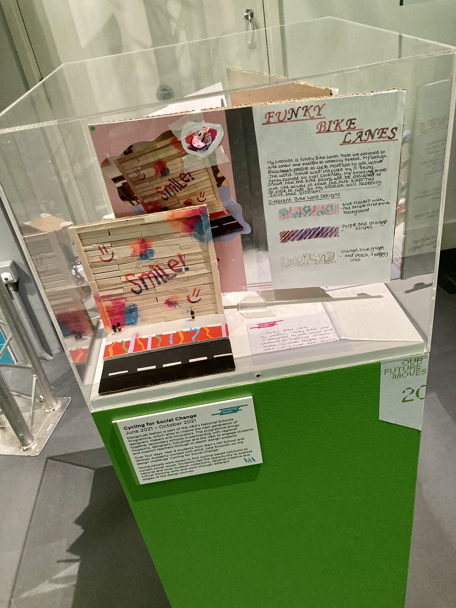 CovMuseumsLearn's tweet photo. Year 9 students from @BH_Coventry & @WhitleyAcademy1 worked with artist @JuliaSnowdin for the #DesignLabNation project @CovTM as part of the @V_and_A National Schools Programme. Some of the student’s design concepts and prototypes can be seen in the ‘Our Future Moves’ exhibition. https://t.co/9PhRbFTCrA