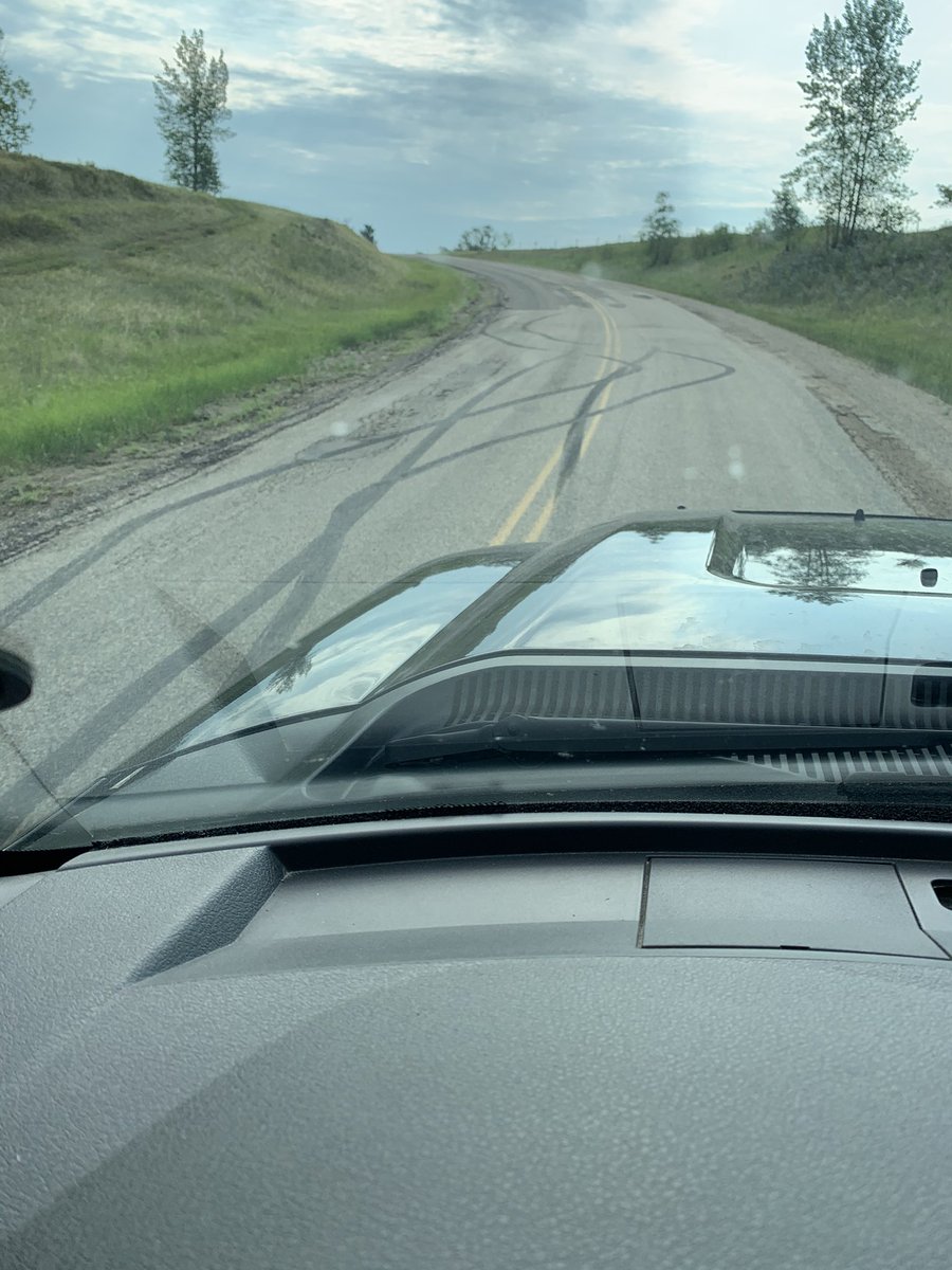 Real nice ripping gravel roads and not raising any dust!  SW MB Napinka   Also found the local burnout area