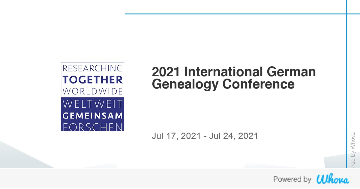 MoralesRobyn's tweet image. Hi! I'm attending 2021 International German Genealogy Conference #iggc2021. Let's start connecting with each other now.  - via Whova event app whova.com/whova-event-ap…