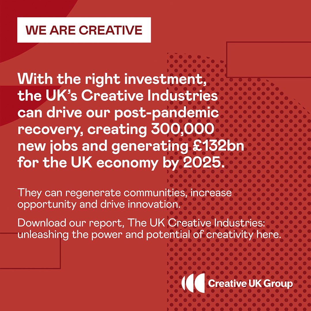 Zebra_carol's tweet photo. As a member of the #CreativeIndustriesFederation I was asked to promote the launch of the UK Creative Industries report, supported by @innovateUK, @OpenUniversity - the industry is a catalyst for post-pandemic recovery
Download it here: https://t.co/MuGUUo2Za6
#WeAreCreative https://t.co/8MuOVFrKnU