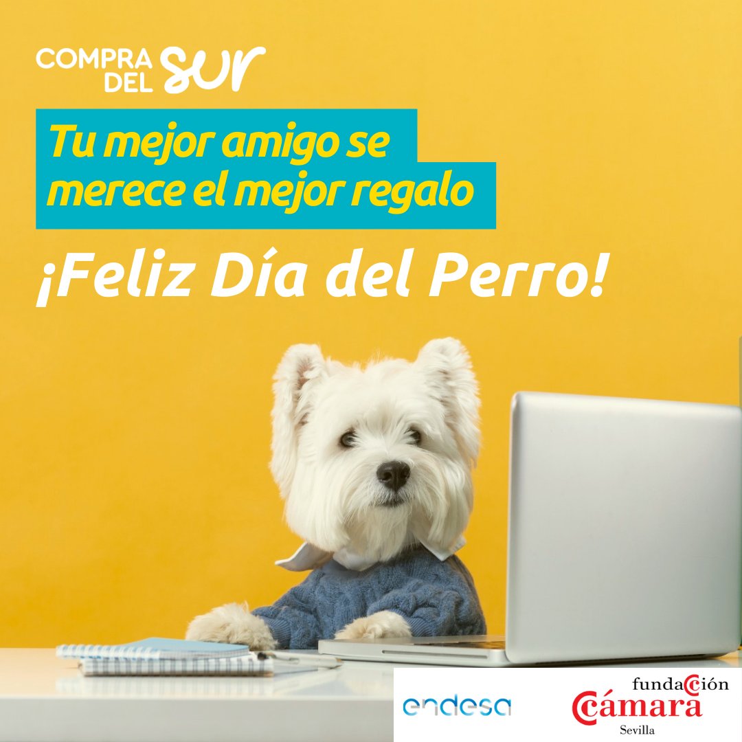 Ellos fueron nuestros cómplices durante el confinamiento y para devolverles todo el amor que de ellos recibimos cada día... ¡En <a href="/compra_sur/">Compra del Sur</a> tenemos los mejores productos para regalarles!  

📲 compradelsur.es/dp/22

¡Feliz #DíadelPerro 🐶!

➡️ <a href="/Endesa/">endesa</a> · <a href="/camaradesevilla/">Cámara de Comercio de Sevilla</a>
