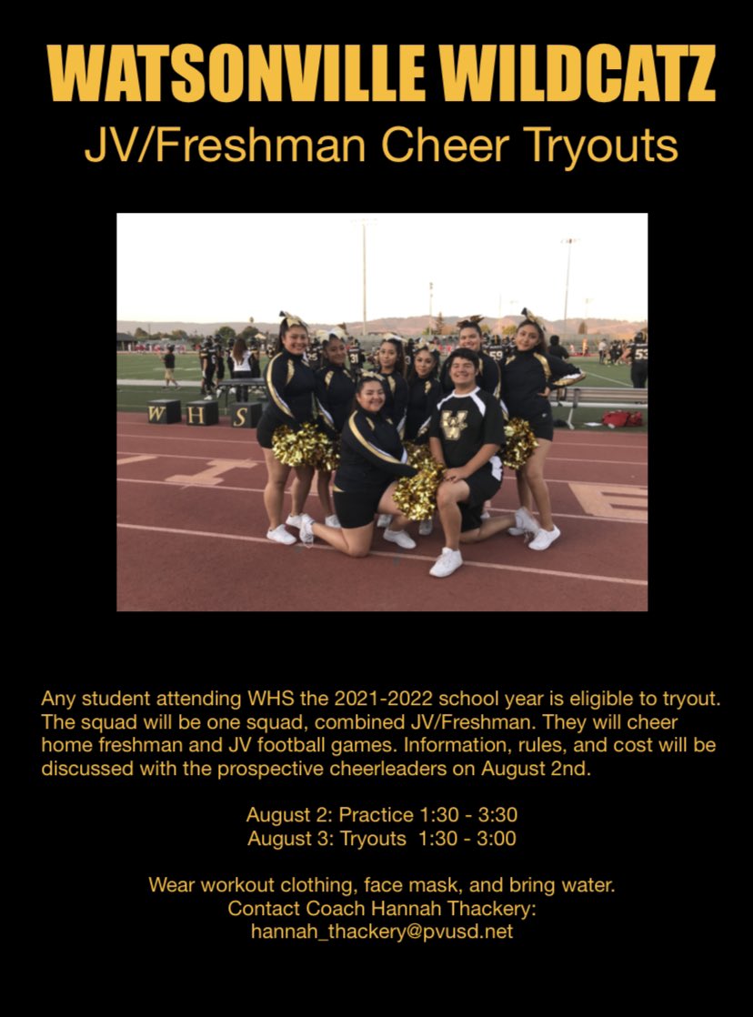 JV/Freshman Cheer Squad Tryouts <a href="/WildcatzASB/">WHSActivities</a> <a href="/CatzAthletics/">Wildcatz Athletics</a> <a href="/WHSWildcatz/">Willie Wildcat</a>