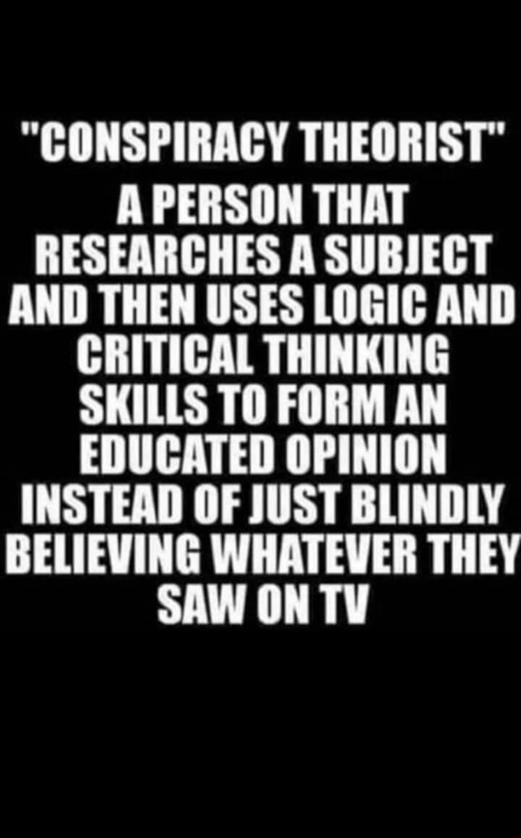 NickHudsonCT's tweet image. The term "conspiracy theorist" no longer refers to someone who believes that a secret cabal of villains it plotting to do something evil. It now means this: