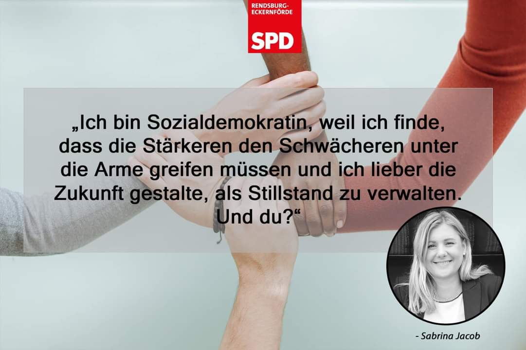 SPD_RDECK's tweet photo. Es ist #motivationsmittwoch! Wir stellen jeden Mittwoch das "Why?" von verschiedenen Persönlichkeiten #spd_rdeck vor. 
Den Startschuss macht unsere Kreisvorsitzende und Kandidierende für den Landtagswahlkreis Rendsburg-Ost @SabrinaJacob2
Was ist euer Why?
#SPD https://t.co/fVdhdqaxM3