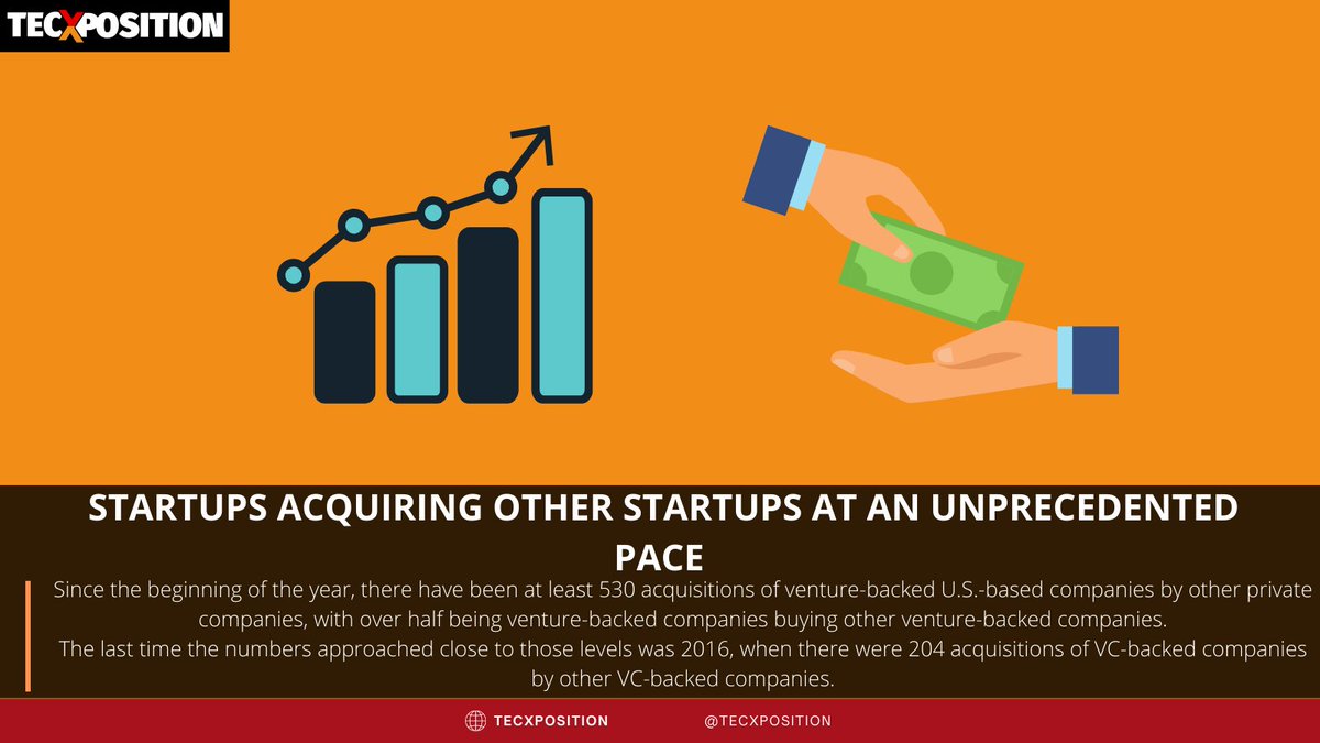 tecxposition's tweet photo. Start-ups buying other Start-ups are at an all time high📈. Could that mean the value of start-ups are increasing globally? 
.
.
Source: https://t.co/ncoVqePZpn
.
.
#tecxposition #tecxpositionpitch #investment #startup #acquisition #vc #startup #startupbusiness #africa #USA https://t.co/bmZCaH2gP8