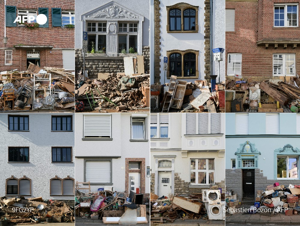 afpfr's tweet image. Les inondations catastrophiques de la semaine dernière dans l'ouest de l'Allemagne coûteront jusqu'à 5 milliards d’euros aux assureurs, a indiqué mercredi la fédération allemande du secteur #AFP
