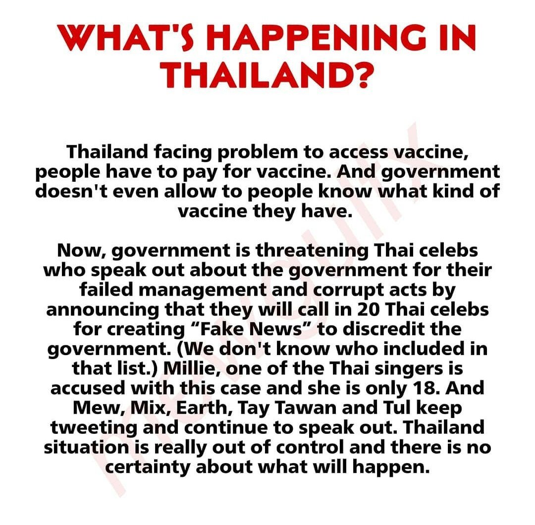 STAND WITH THAILAND 💪
#ใหม่ดาวิกา #ประยุทธ์ออกไป #saveมิลลิ 
#StandWithThailand