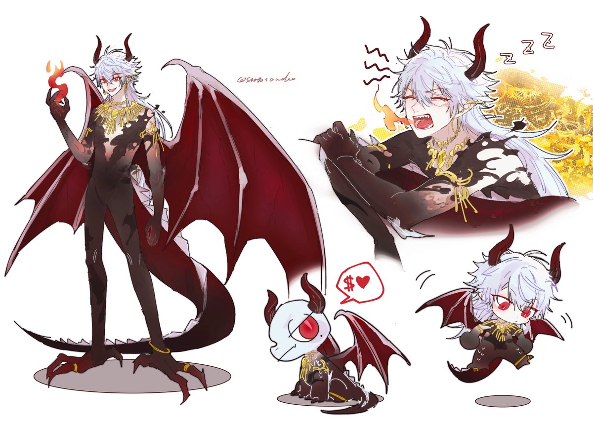 horns dragon boy wings dragon wings tail dragon horns male focus  illustration images