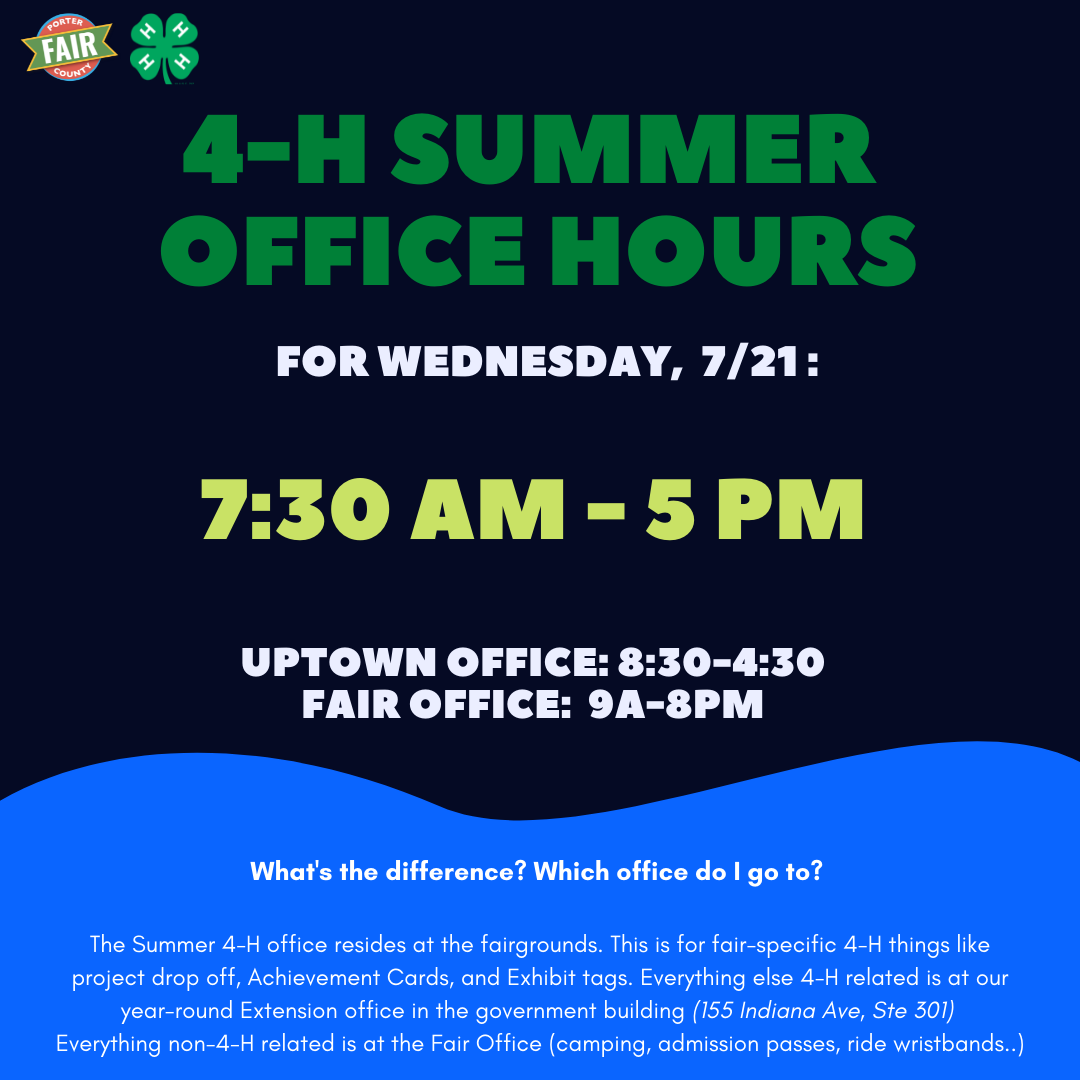 Today's 4-H Summer Office hours!