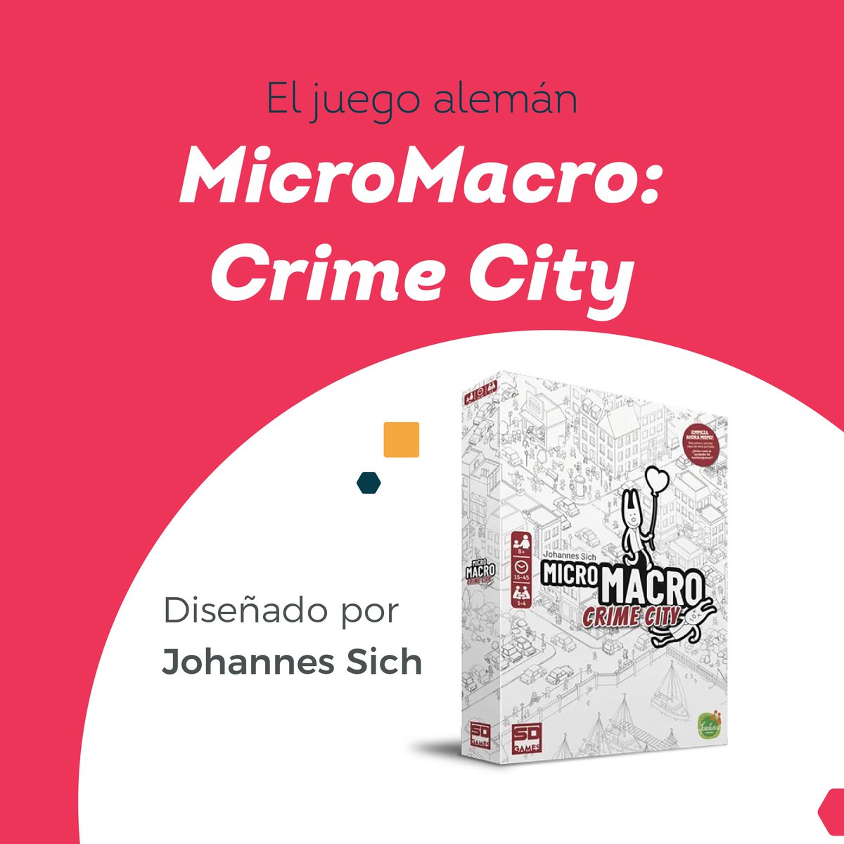 SquareRocket's tweet photo. ¿Ya conoces el ganador del premio Spiel des Jahres 2021? Es un juego cooperativo al estilo de los libros infantiles de búsqueda de personajes ¿Dónde esta Wally? pero con una gran tensión para revelar un crimen.

#JuegosDeMesa #boardgame #tabletop #geek #SpielDesJahres #MicroMacro https://t.co/pGOLZg3Cat