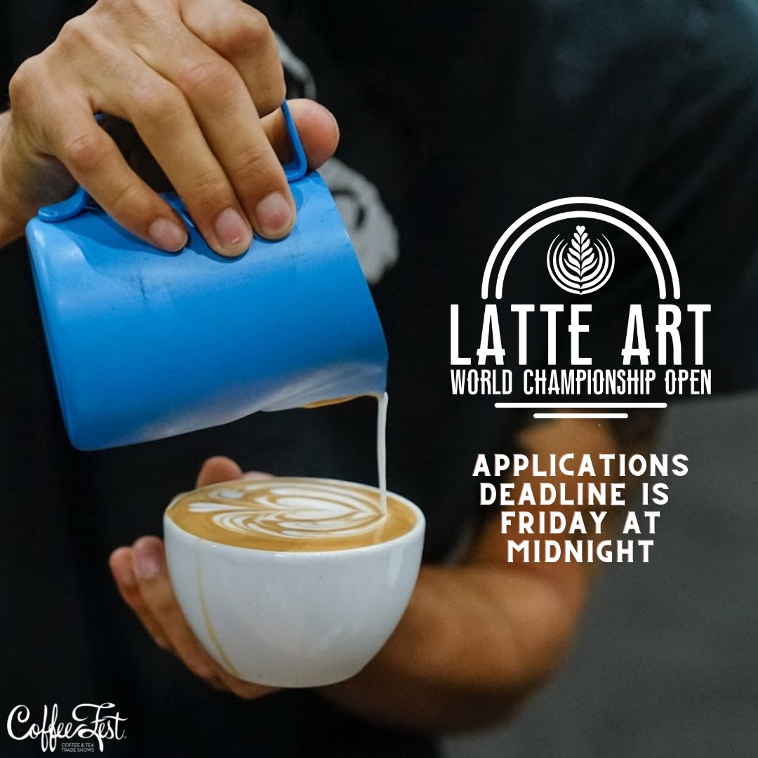Register now to compete in the Coffee Fest Anaheim Latte Art World Championship Open now! The deadline to compete is Friday, July  23 at midnight. Don't wait! Link to sign up is here: bit.ly/3wR6m8b