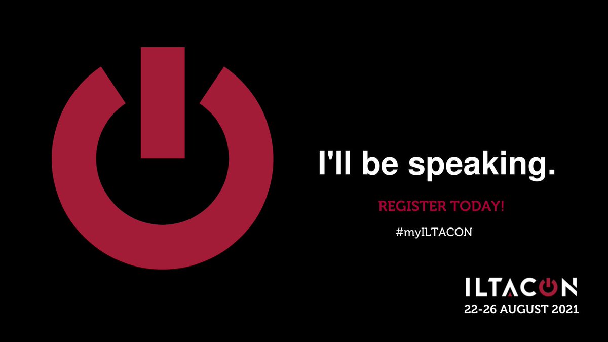 I'll be speaking on Monday, August 23rd at 11:30 am PT on Common Security Worst Practices. We have a great panel with lots to share. Register and join us! #myILTACON #WeAreILTA